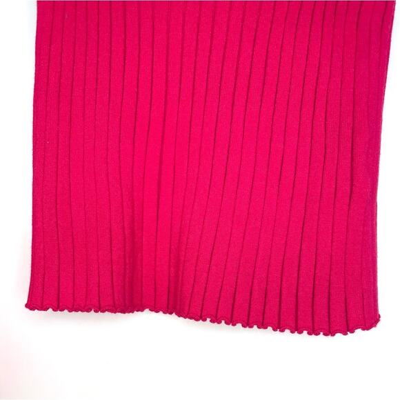 Bailey 44 Cossak Ribbed Bell Sleeve Sweater Hot Pink Size Medium - Picture 8 of 12